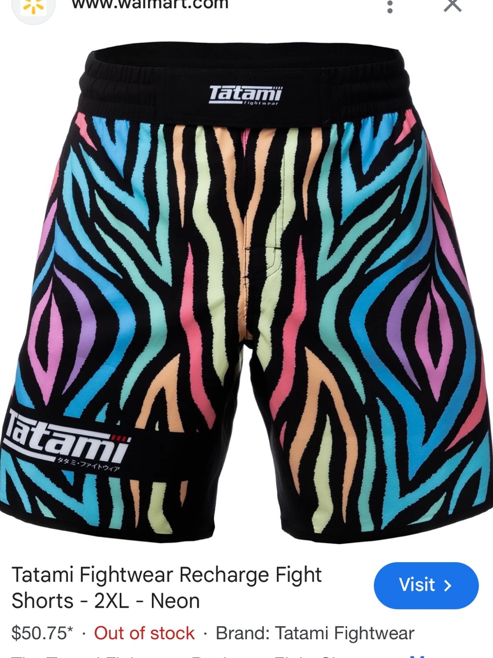 Tatami Neon Zebra Athletic Fight Shorts for Men